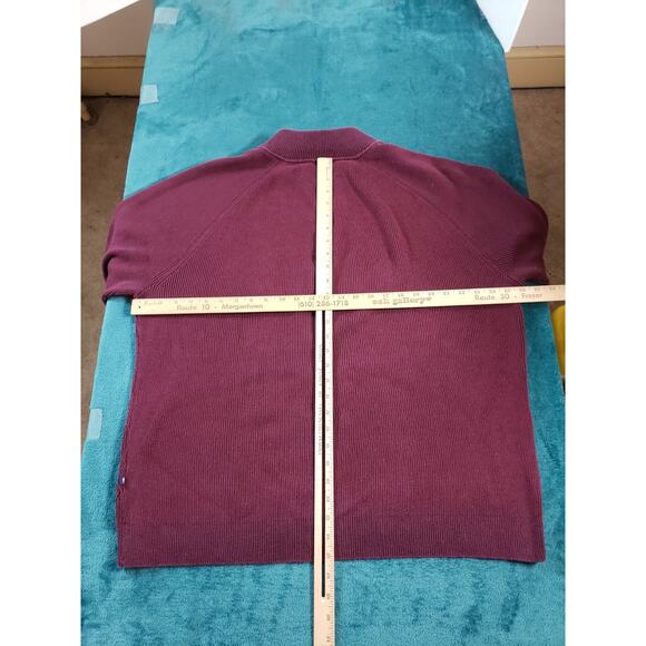 Tommy Bahama Sweater Sz 2XL XXL Mens Red 1/4 Zip Long Sleeve Logo Knit Cotton - Picture 6 of 8